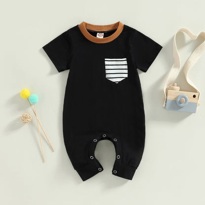 Lioraitiin Baby Boy Striped Romper