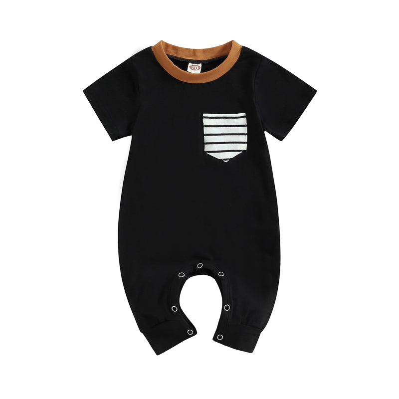 Lioraitiin Baby Boy Striped Romper