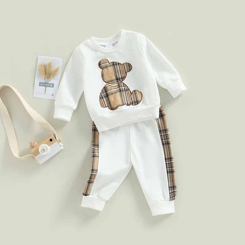 Lioraitiin Baby 2pcs Plaid Outfit