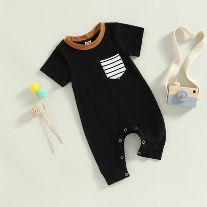 Lioraitiin Baby Boy Striped Romper